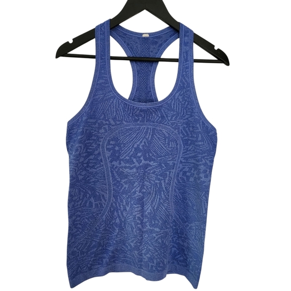 LULULEMON Swiftly Tech Racerback Heathered Harbor Blue Tank Top size 10 - Picture 4 of 12